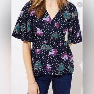 LOFT Floral‎ Wrap Top